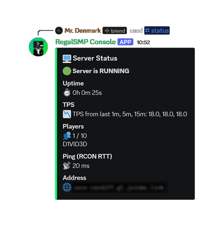 /status embed